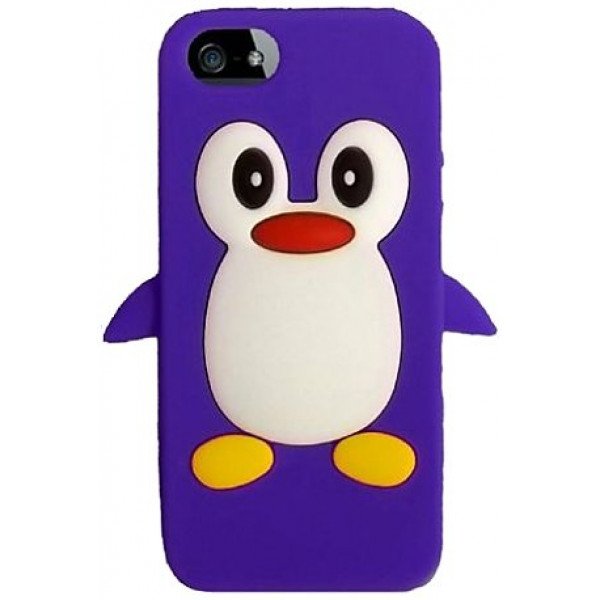 Wholesale iPhone 5 3D Penguin Case (Purple)
